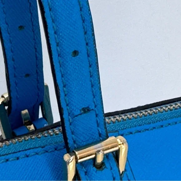 Michael Kors Large Electric Blue Saffiano Leather Top Zip Tote Shoulder Bag - Picture 7 of 16